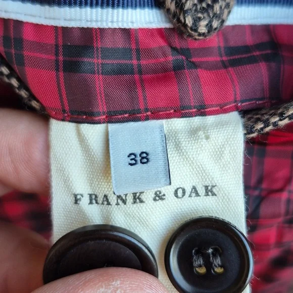 FRANK & OAK Laurier Fit Brown Weave TWEED Wool Blend Mens 38 S Sport Coat Blazer - Picture 10 of 11